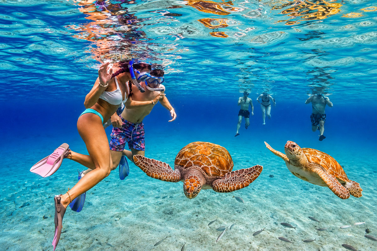 Snorkeling and diving near Harbour Island Bahamas